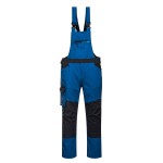 A blue workwear garment designed for use on construction sites and in industrial work environments.,