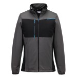 A grey workwear garment featuring a full-length zip front, suitable for a wide range of outdoor and site work applications.