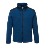 A blue workwear garment designed for use on construction sites and in industrial work environments.,