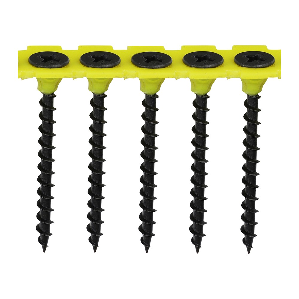 Timco Collated Drywall Screws Coarse Thread Bugle Head Phillips - Black