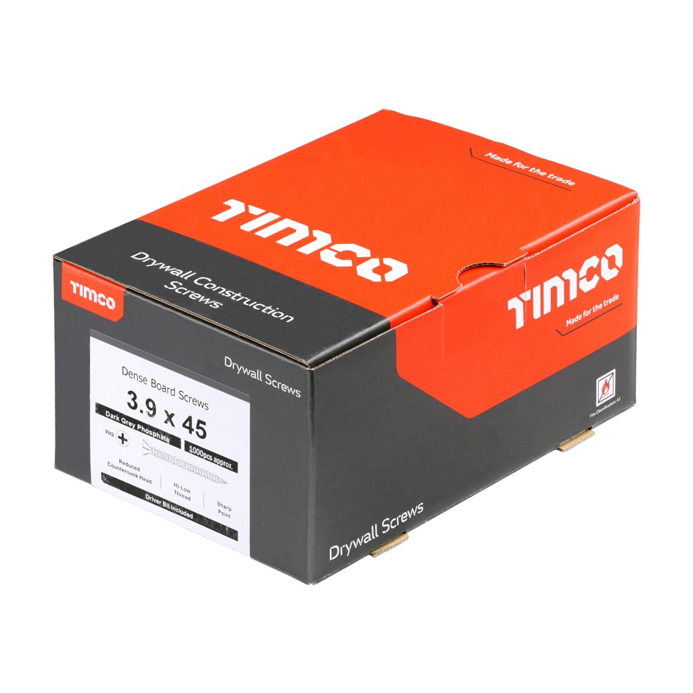 Timco Drywall Dense Board Screws Reduced Countersunk - Black