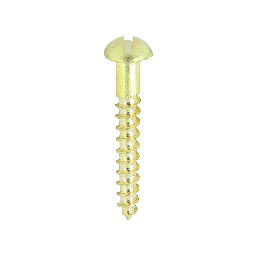 Timco Solid Brass Timber Screws SLOT - Round