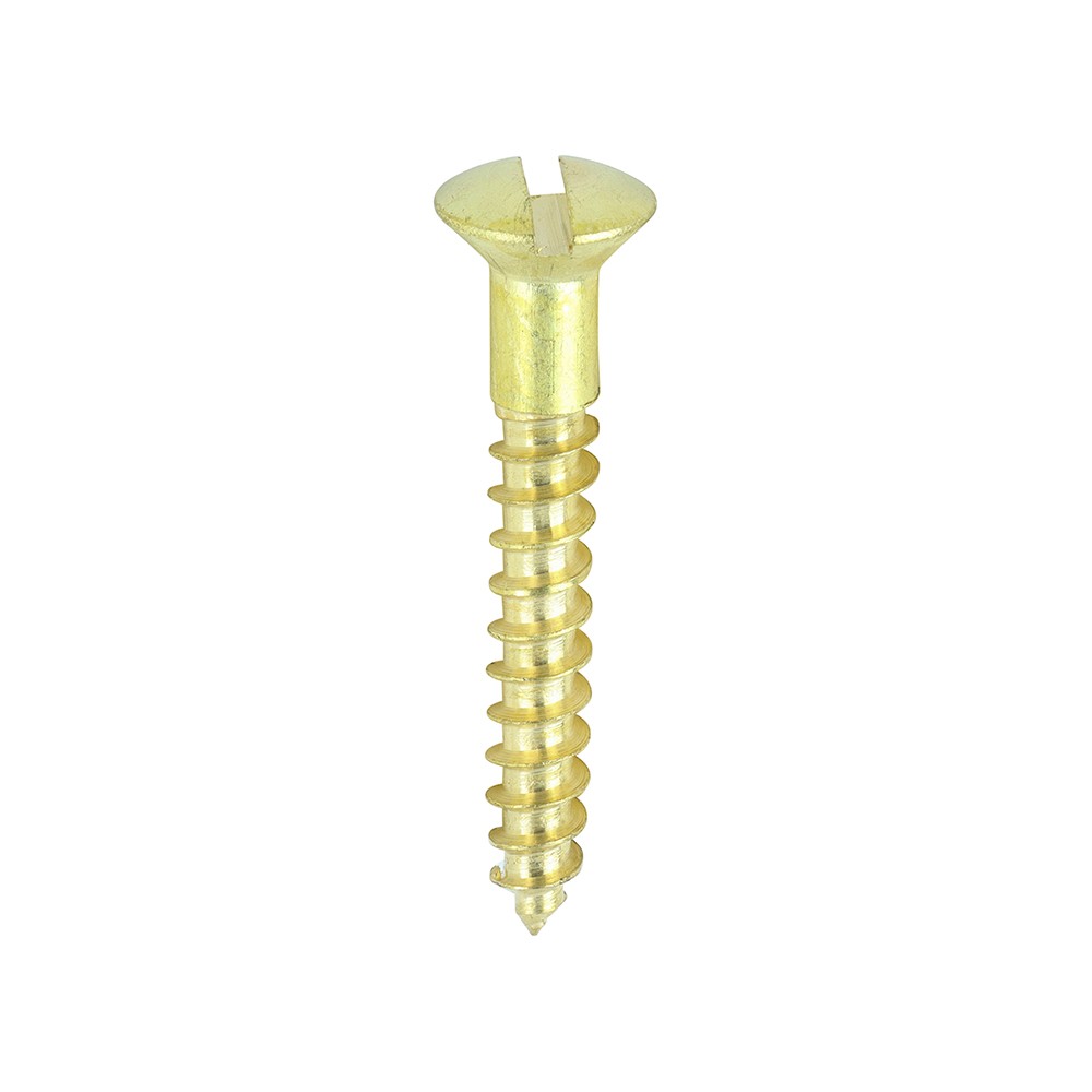 Timco Solid Brass Timber Screws SLOT - Raised Countersunk