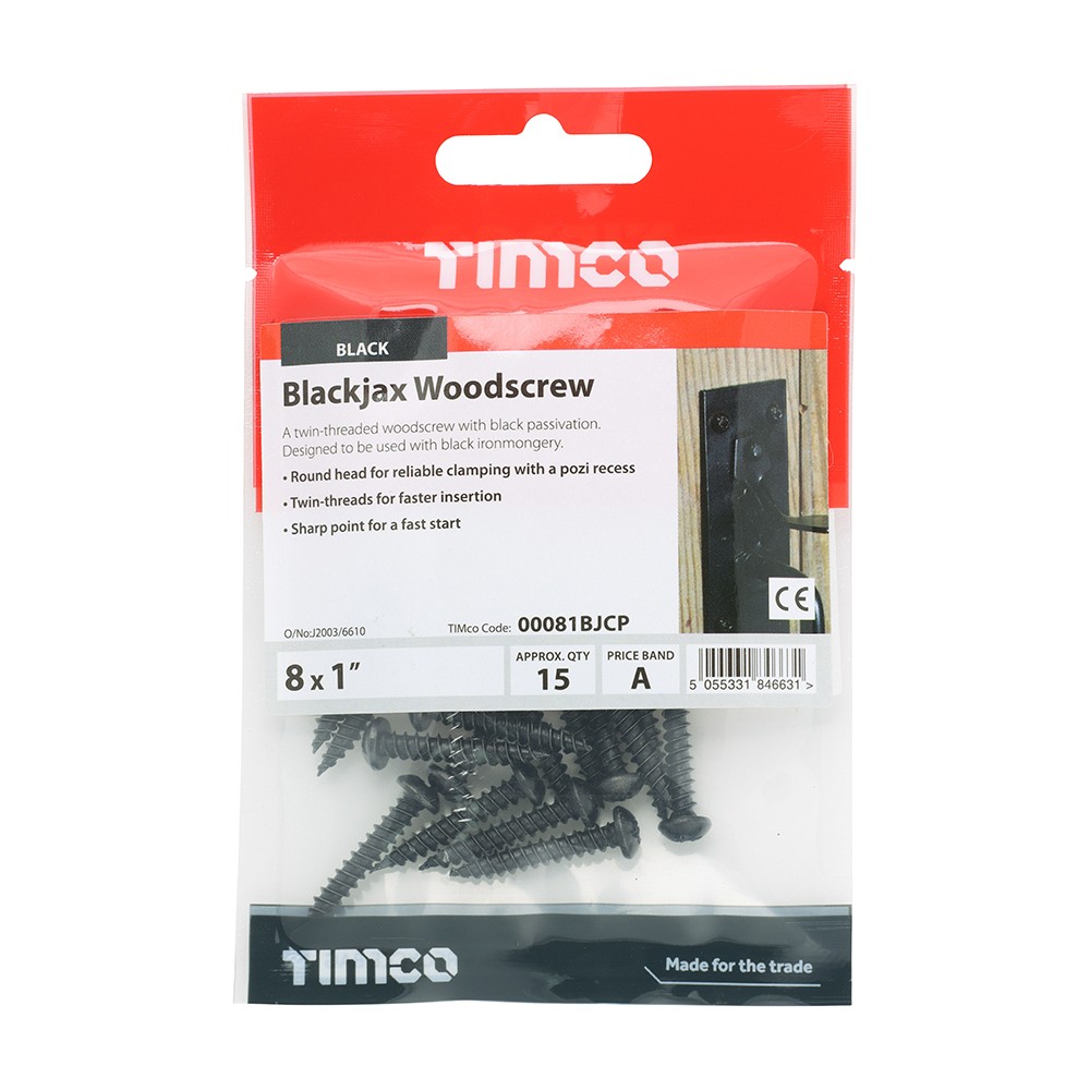 Timco Blackjax Round Pozi - Black