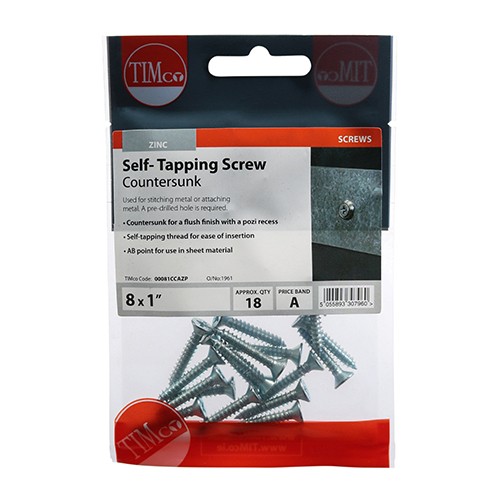 Timco Self-Tapping Screws Countersunk Pozi - Zinc