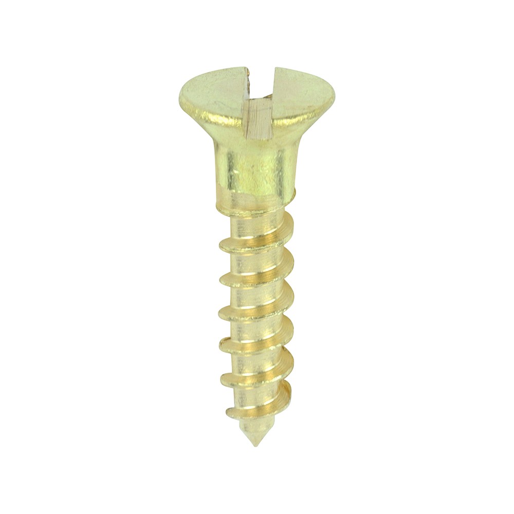 Timco Solid Brass Timber Screws SLOT - Countersunk