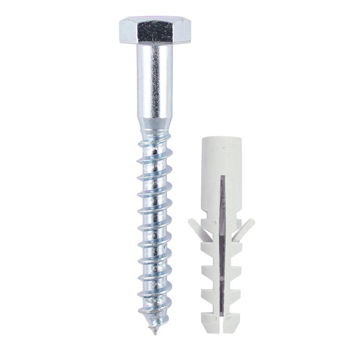 Timco Coach Screws & Nylon Plugs - Zinc