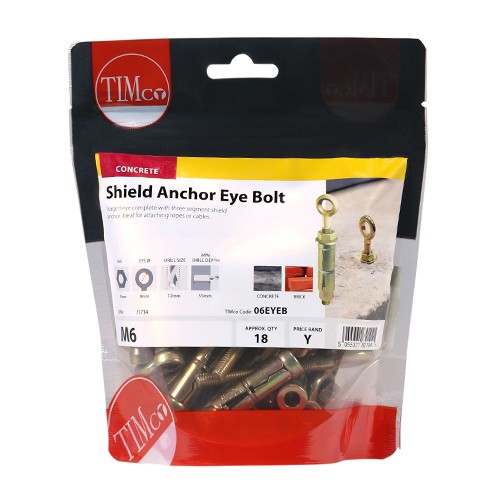 Timco Forged Eyes with Shield Anchors - Yellow