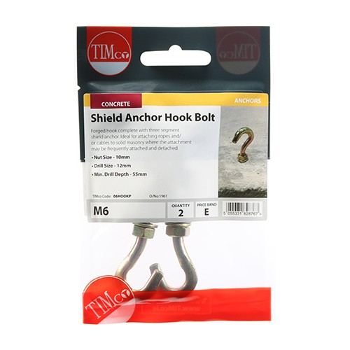 Timco Forged Hooks with Shield Anchors - Yellow