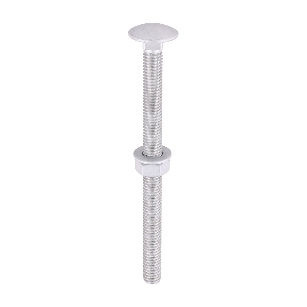 Timco Carriage Bolts Hex Nuts & Form A Washers - Dome - Silver