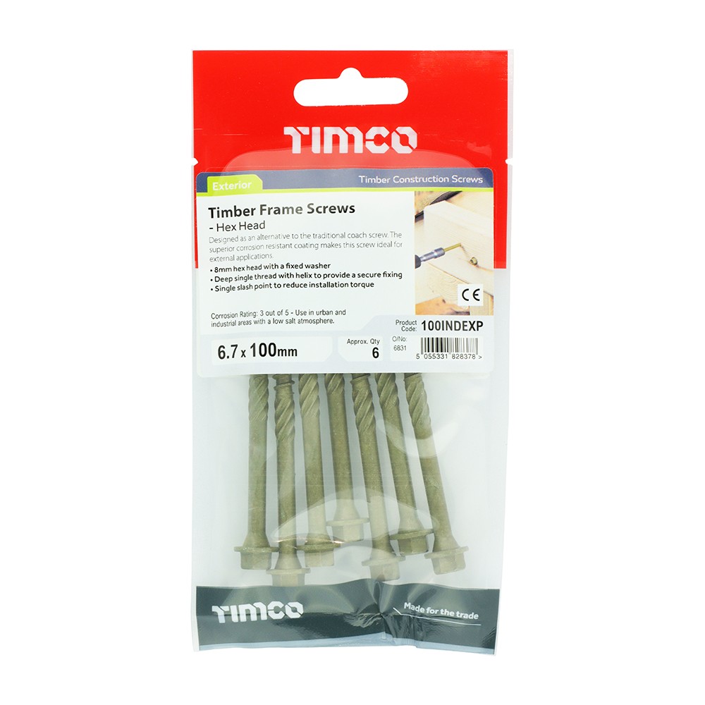 Timco Timber Screws - Hex Head - Exterior - Green