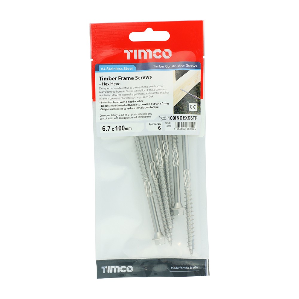 Timco Timber Screws Hex - Stainless Steel