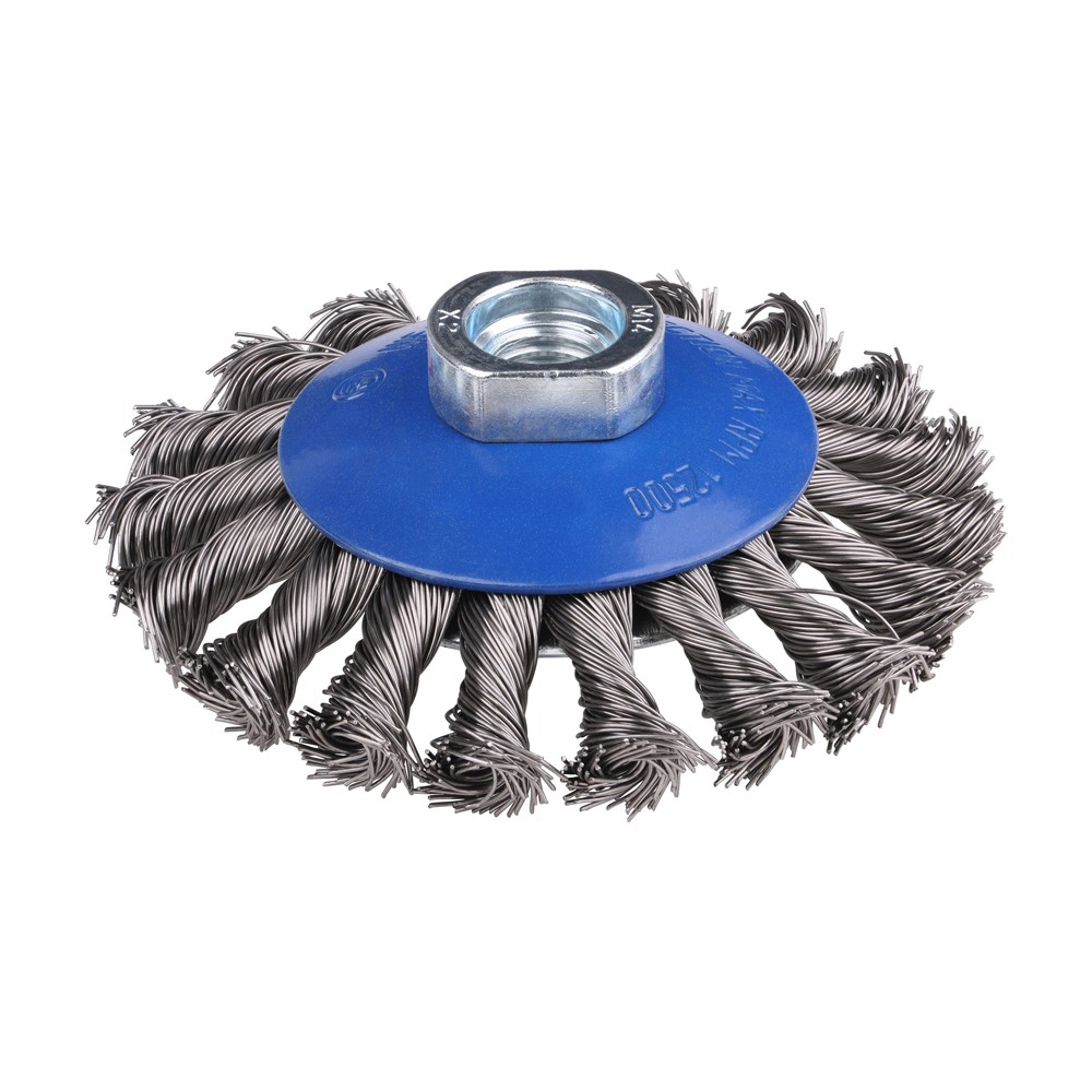 Timco Angle Grinder Bevel Brush 100mm - Twisted Knot Stainless Steel