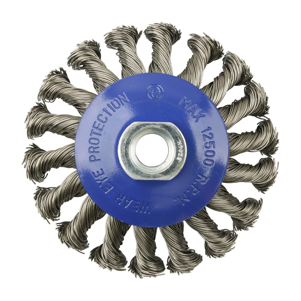 Timco Angle Grinder Bevel Brush 100mm - Twisted Knot Stainless Steel