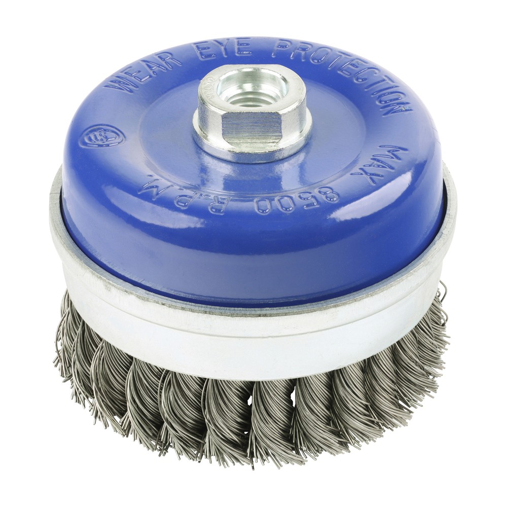 Timco Angle Grinder Cup Brush 100mm - Twisted Knot Stainless Steel