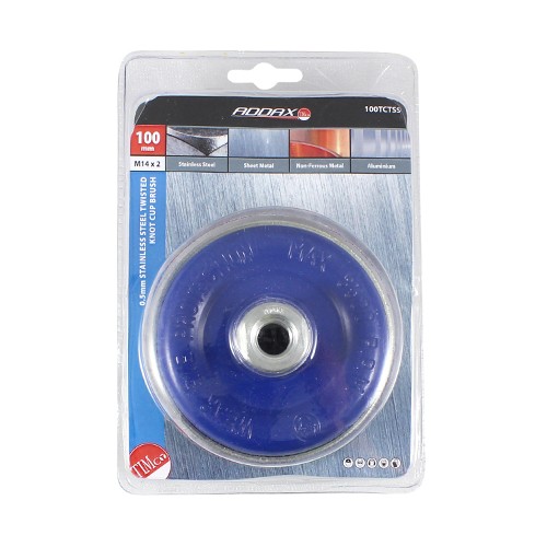 Timco Angle Grinder Cup Brush 100mm - Twisted Knot Stainless Steel