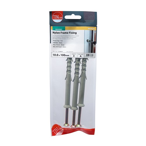 Timco Nylon Frame Fixings Pozi - Zinc
