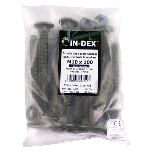 Timco Carriage Bolts Hex Nuts & Form A Washers Dome - Green