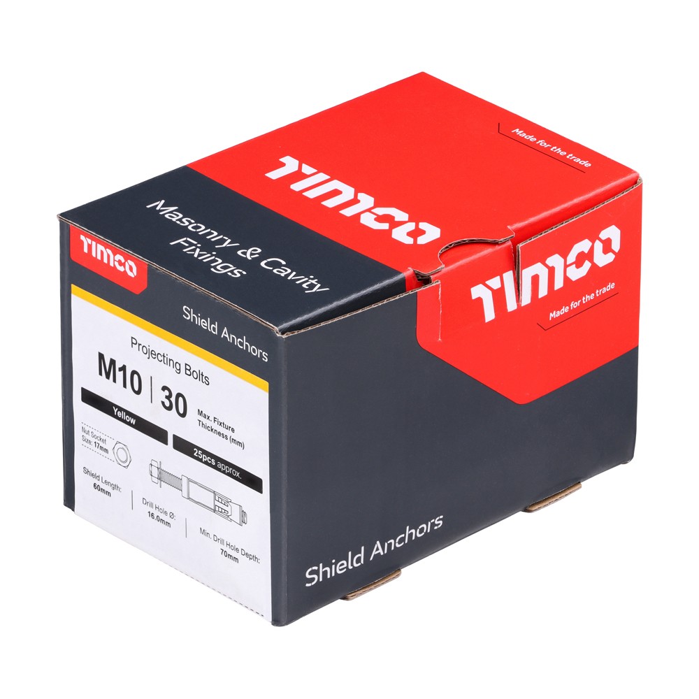 Timco Shield Anchor - Projecting Bolts - Yellow