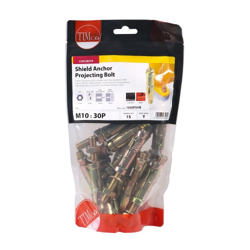 Timco Shield Anchor Projecting Bolts - Yellow