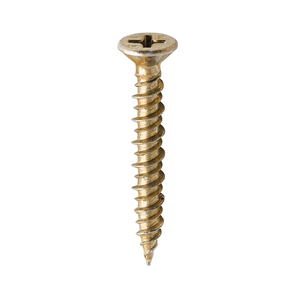 Timco Window Fabrication Screws Countersunk Slash Point Phillips - Yellow