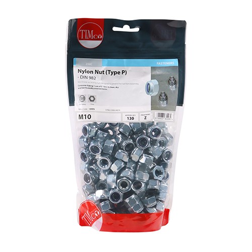 Timco Nylon Nuts Type P - Zinc