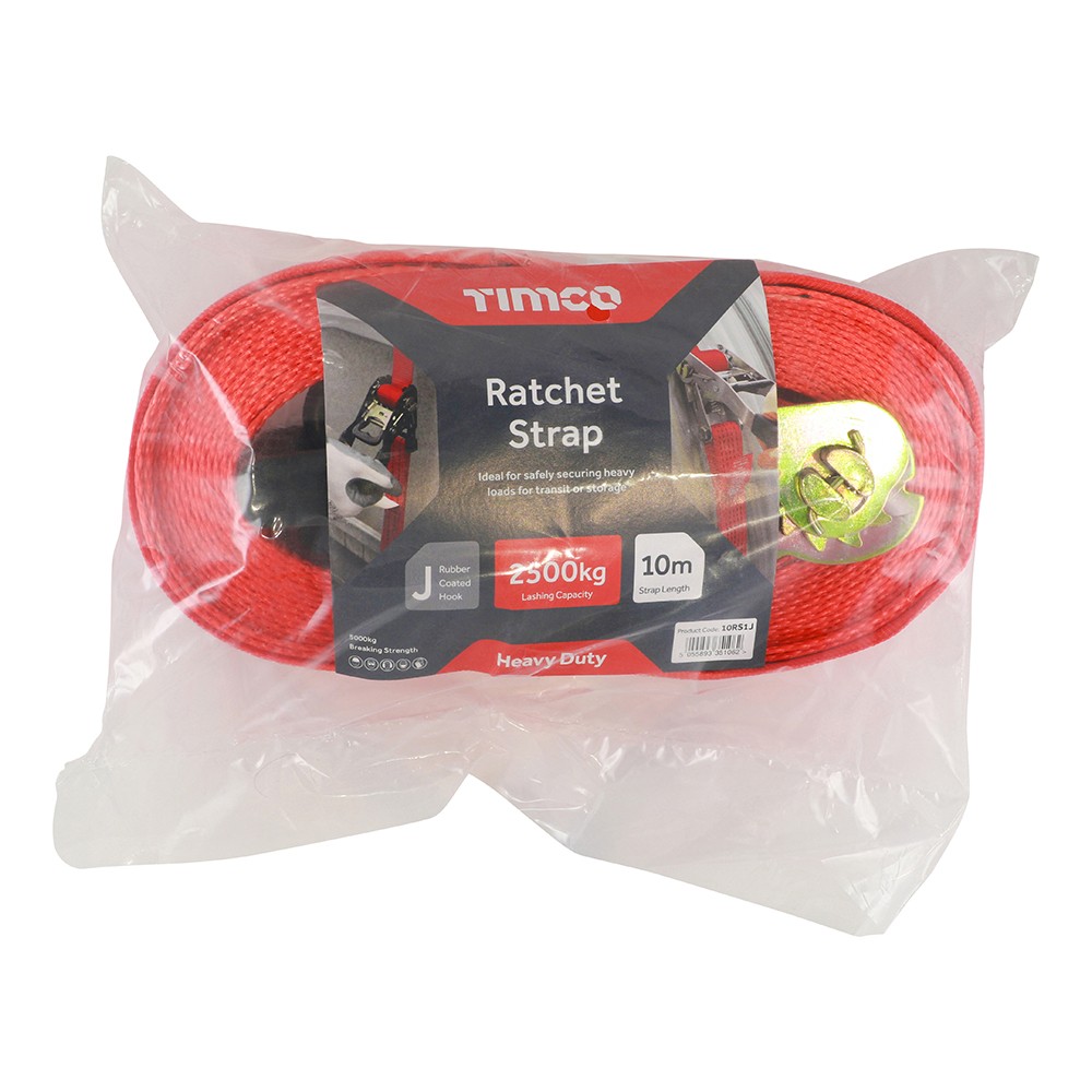 Timco Ratchet Strap - J Hook - Heavy Duty