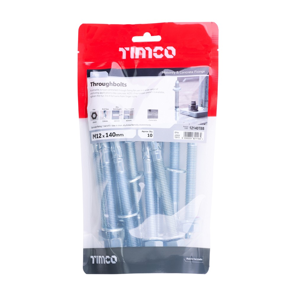 Timco Throughbolts - Zinc
