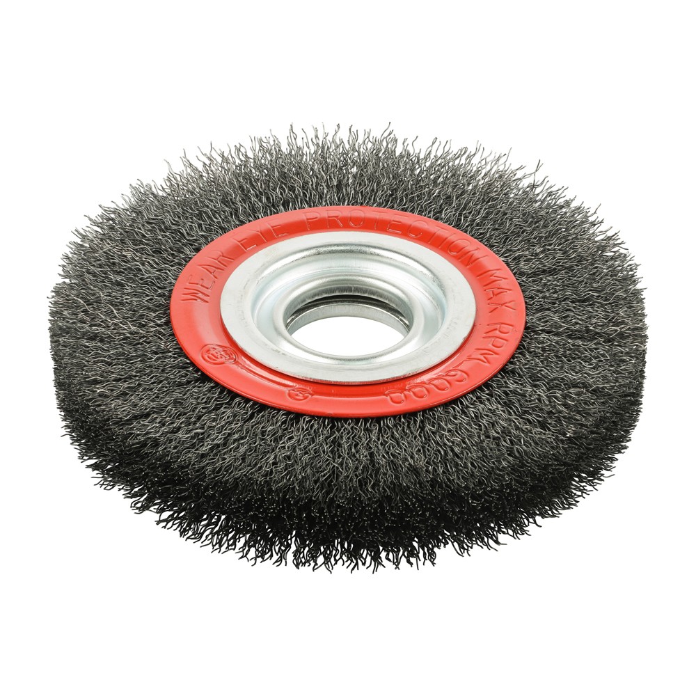 Timco Wheel Brush with Plastic Reducer Set - Crimped Steel Wire