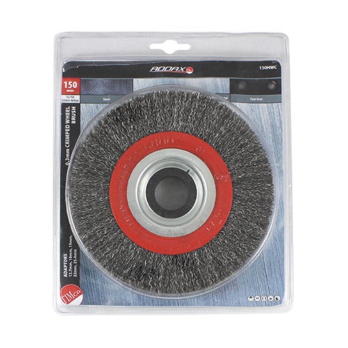 Timco Wheel Brush with Plastic Reducer Set - Crimped Steel Wire