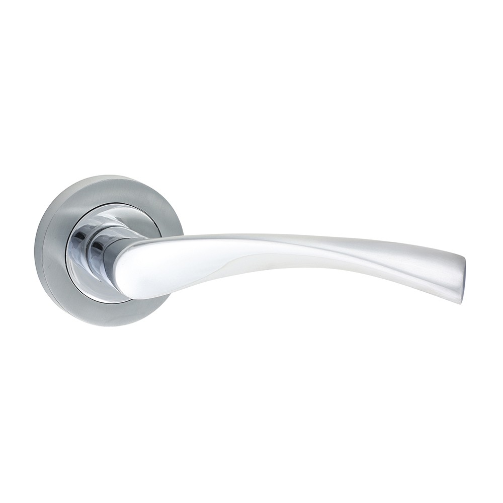 Timco Edleston Lever On Rose Handles - Polished & Satin Chrome
