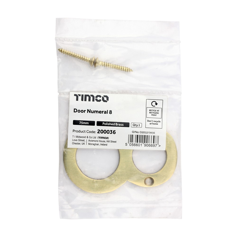 Timco Door Numeral 8