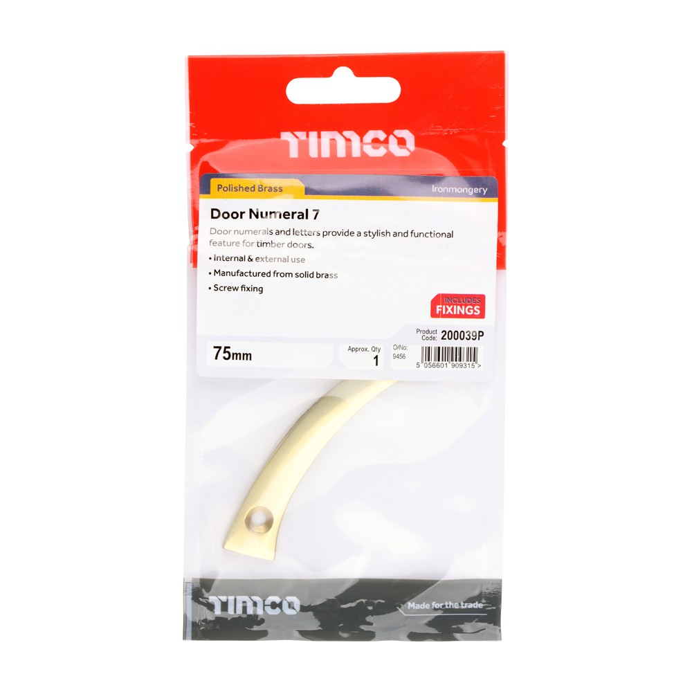 Timco Door Numeral 7 - TimPacks