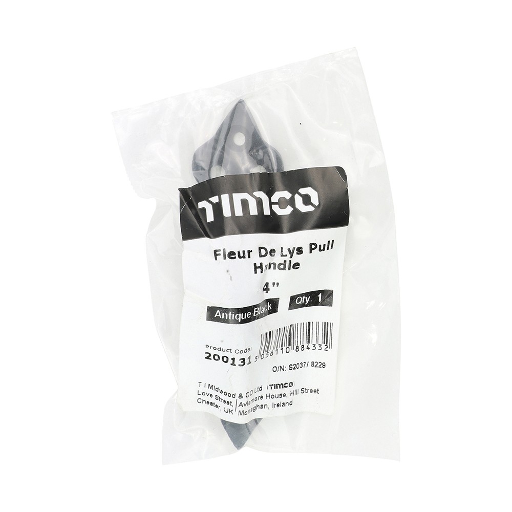 Timco Fleur De Lys Pull Handle - Antique Black