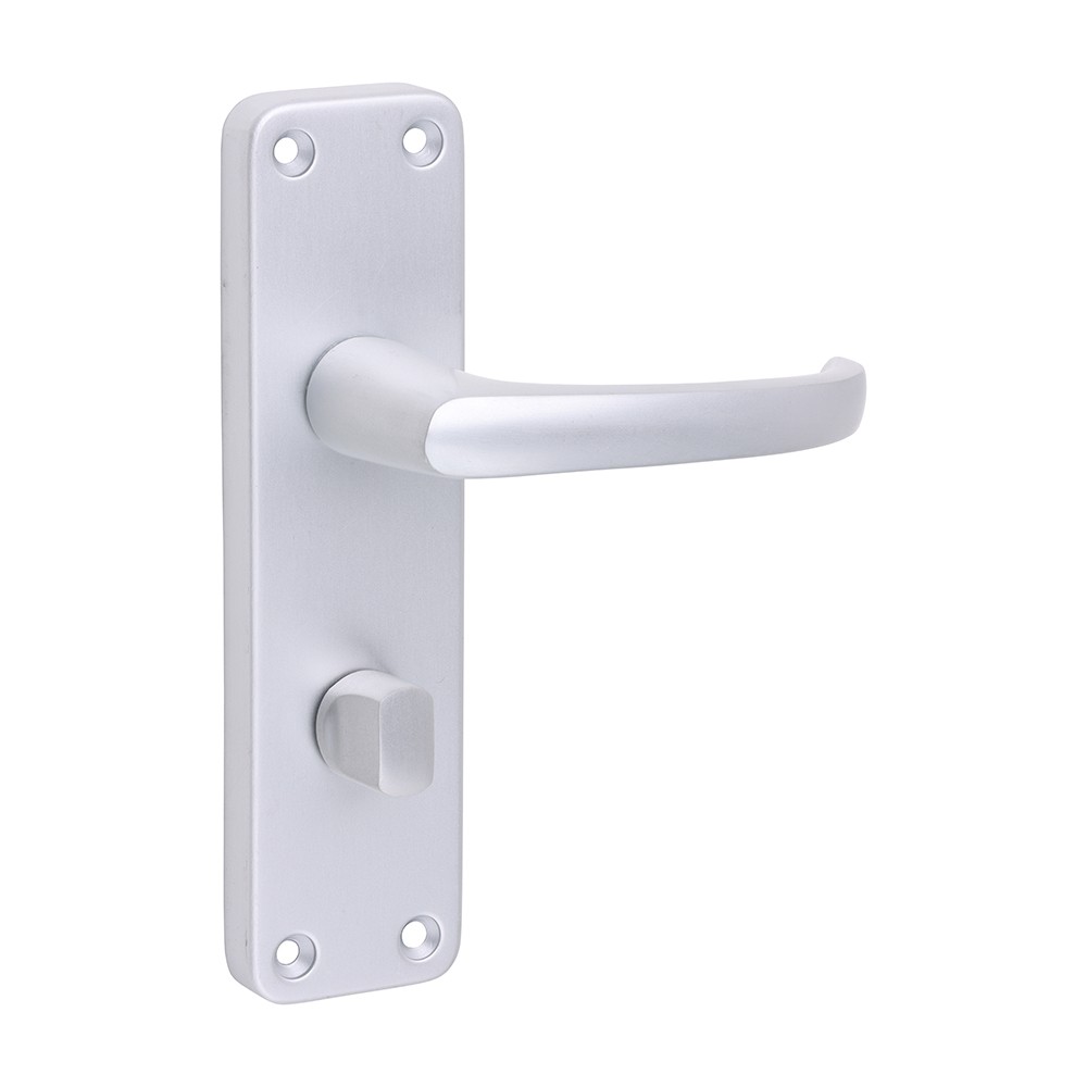 Timco Contractors Lever Bathroom|Privacy Handles - Satin Anodised Aluminium