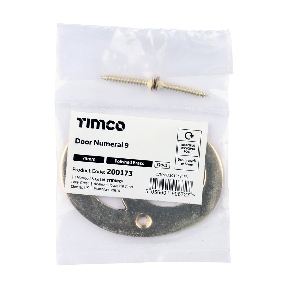 Timco Door Numeral 9