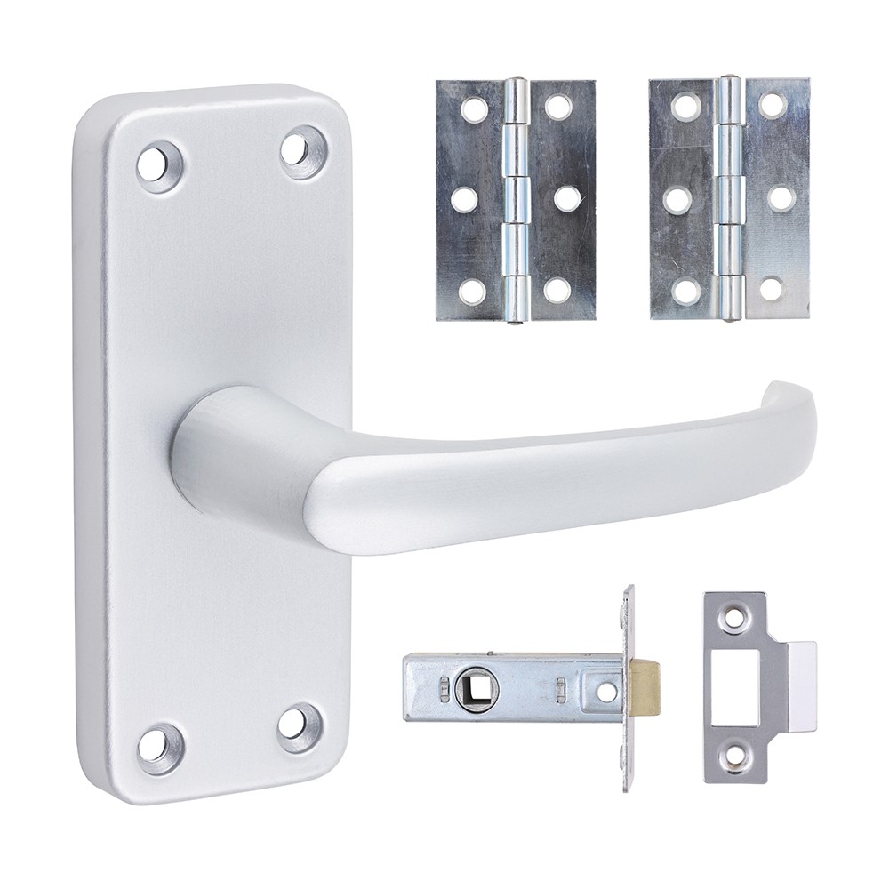 Timco Contractors Lever Latch Door Pack - Satin Anodised Aluminium