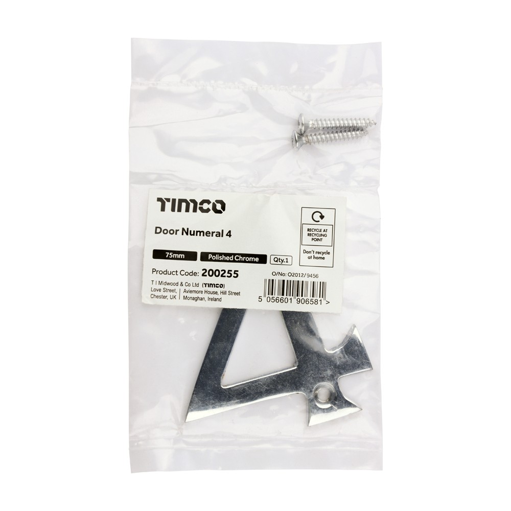 Timco Door Numeral 4