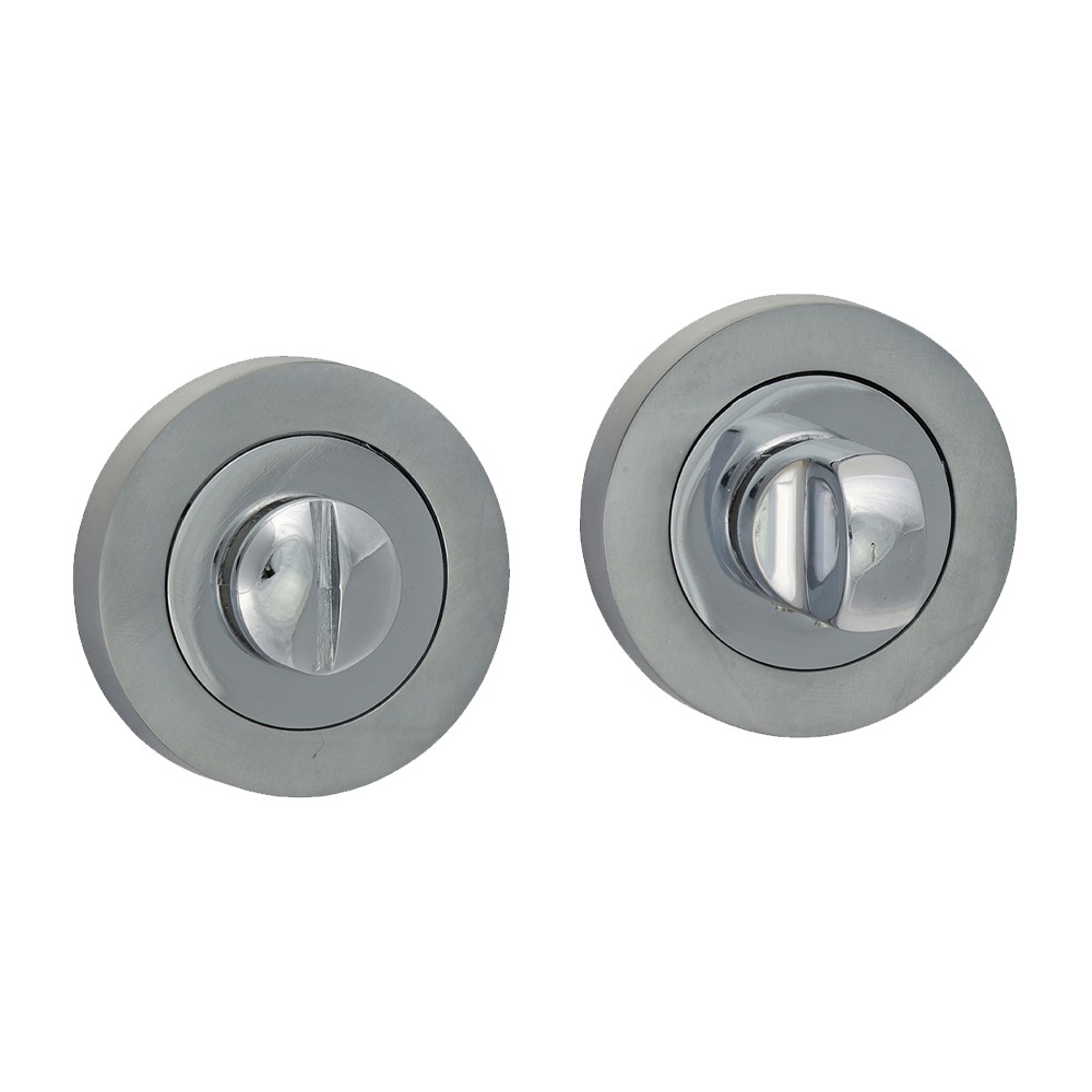 Timco Bathroom Thumb Turn And Release - Polished & Satin Chrome