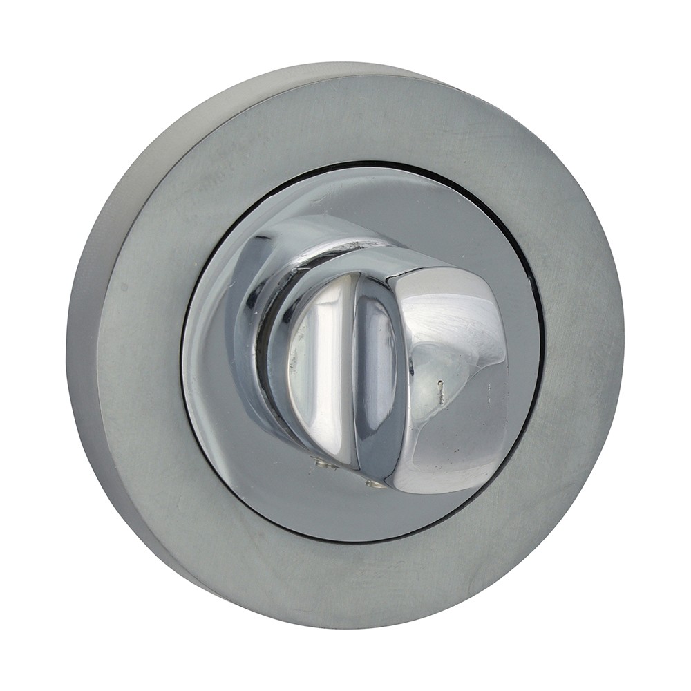 Timco Bathroom Thumb Turn And Release - Polished & Satin Chrome