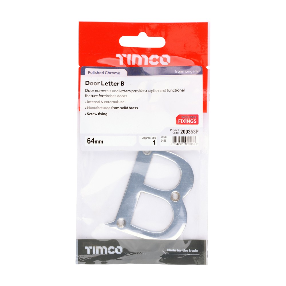 Timco Door Letter B - TimPacks
