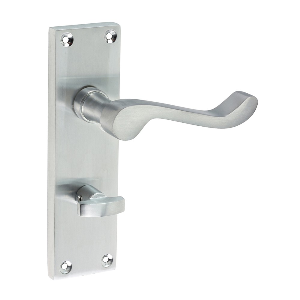 Timco Victorian Scroll Bathroom Handles - Satin Chrome
