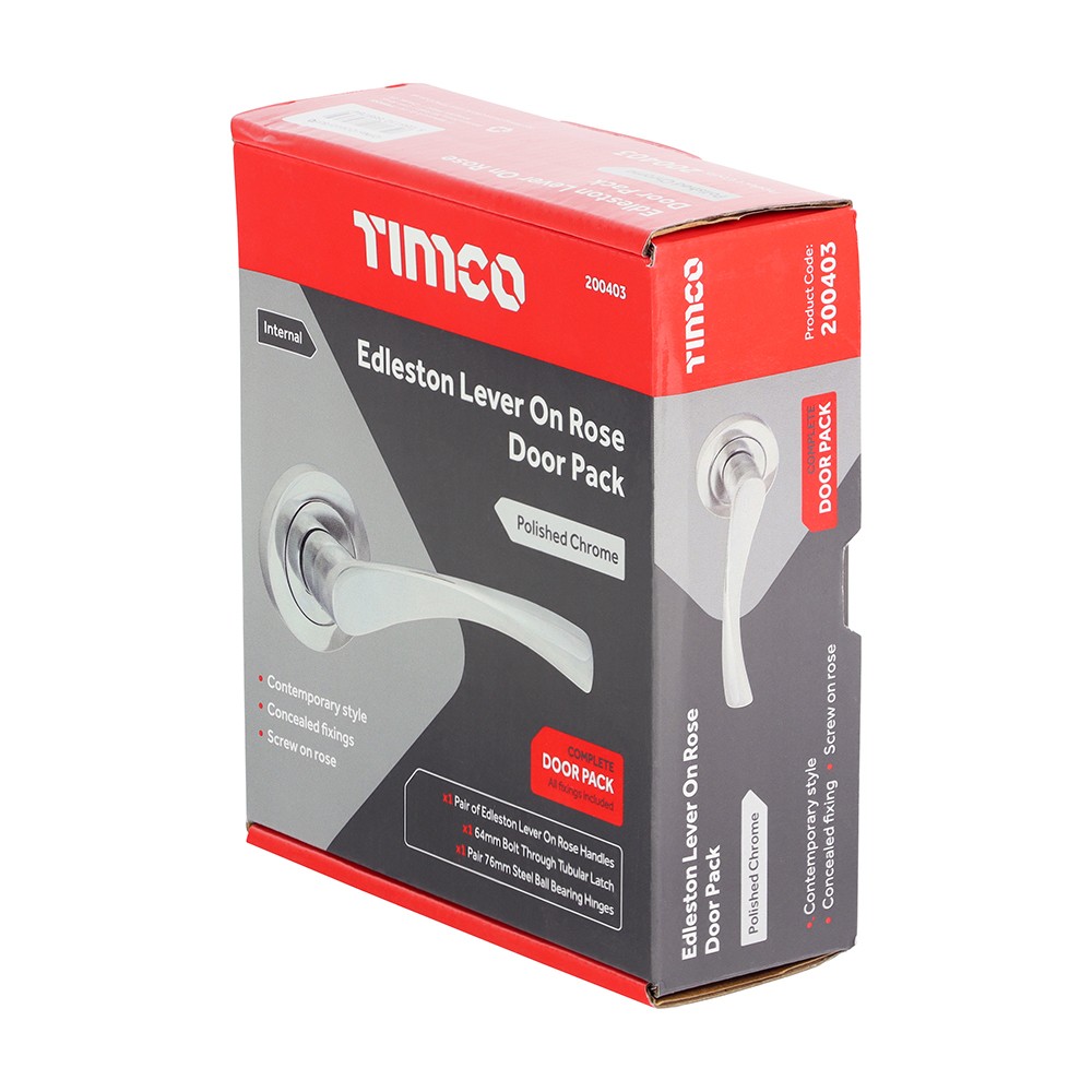 Timco Edleston Lever On Rose Door Packs