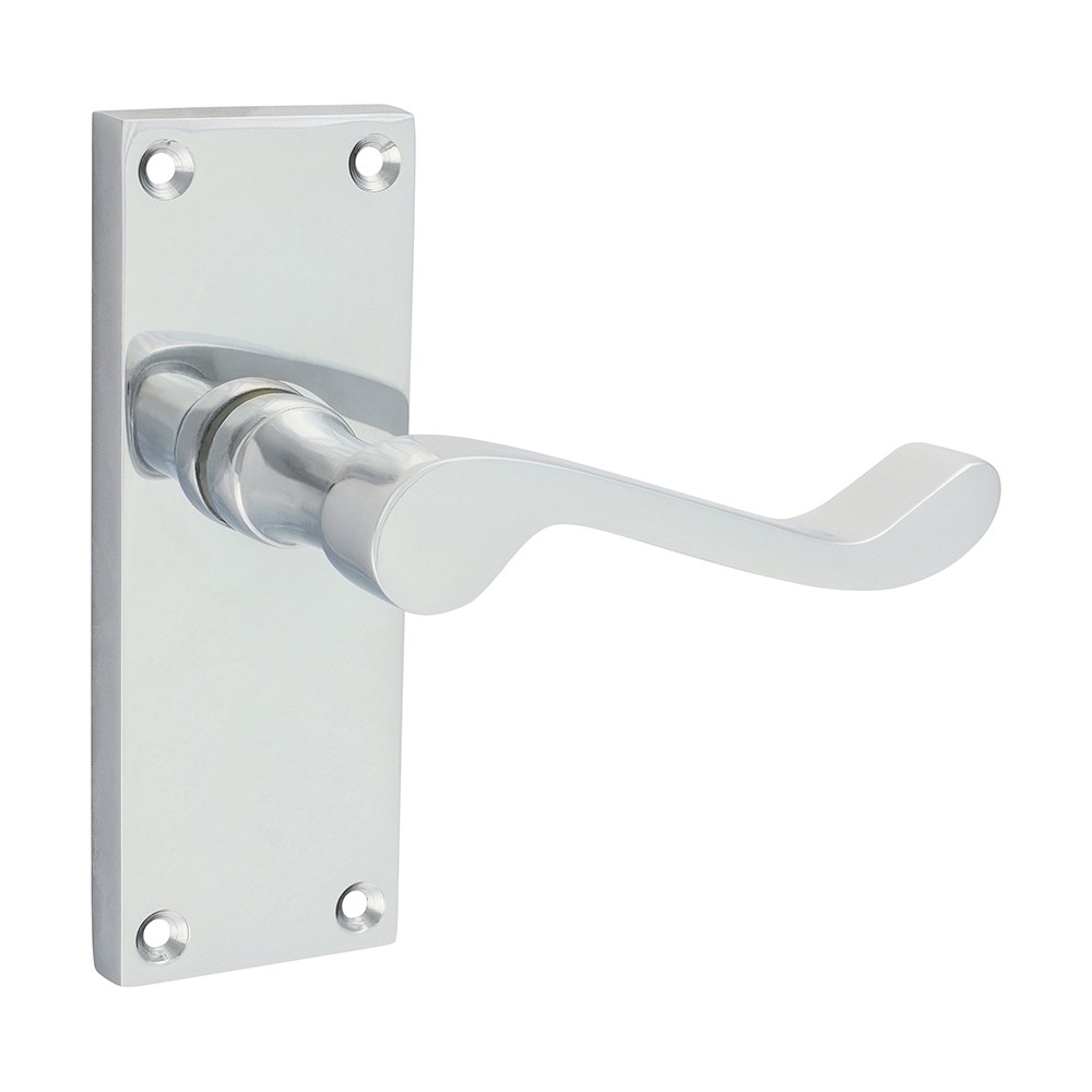Timco Victorian Scroll Latch Handles - Polished Chrome