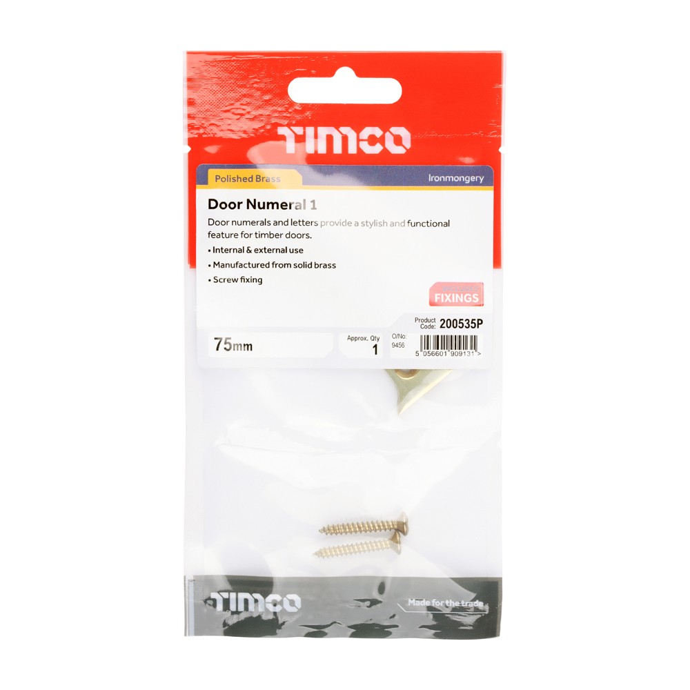 Timco Door Numeral 1 - TimPacks