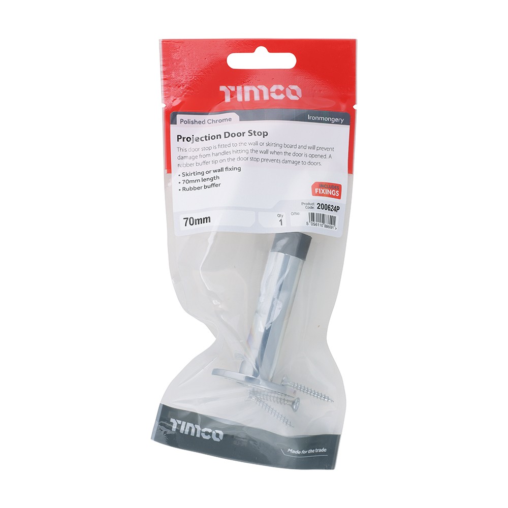 Timco Projection Door Stop - Polished Chrome