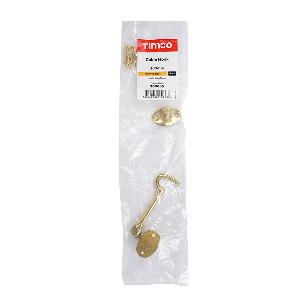 Timco Cabin Hook - Polished Brass