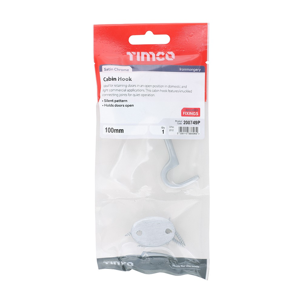Timco Cabin Hook - Satin Chrome