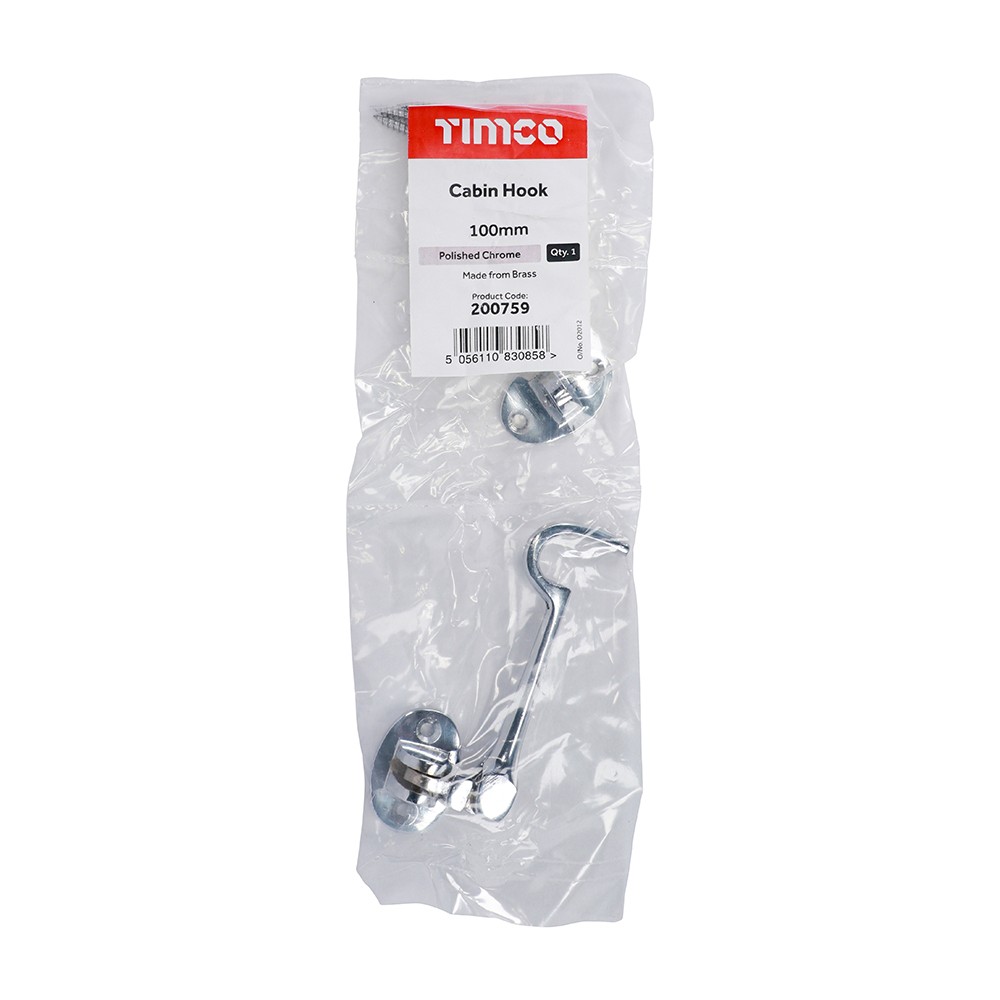 Timco Cabin Hook - Polished Chrome