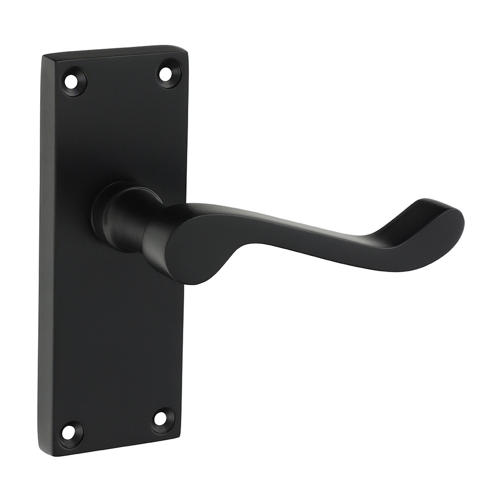 Timco Victorian Scroll Latch Handle - Matt Black